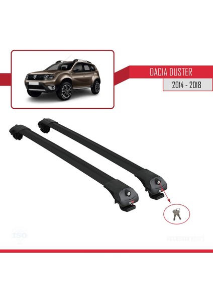 Dacia Duster 2014-2018 Arası ile Uyumlu Ace-1 Ara Atkı Tavan Barı Siyah