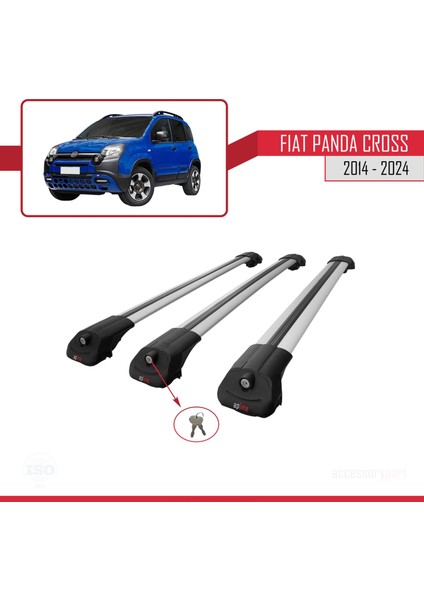 Fiat Panda Cross 2014 ve Sonrası ile Uyumlu Ace-1 Ara Atkı Tavan Barı Gri 3 Adet Bar fırsatları