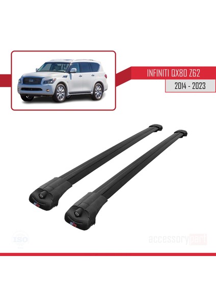 Infiniti QX80 Z62 2014-2023 Arası ile Uyumlu Ace-1 Ara Atkı Tavan Barı Siyah modelleri