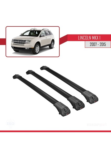 Lincoln Mkx 2007-2015 Arası ile Uyumlu Ace-1 Ara Atkı Tavan Barı Siyah 3 Adet Bar modelleri