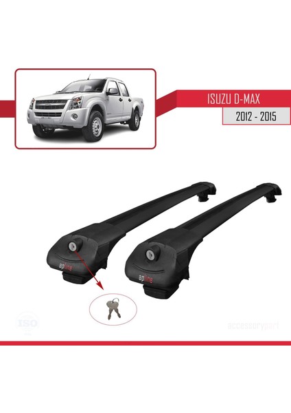 Isuzu D-Max 2012-2015 ile Uyumlu Ace-1 Ara Atkı Tavan Barı Siyah fırsatları