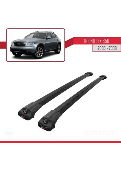 Infiniti Fx (S50) 2003-2008 Arası ile Uyumlu Ace-1 Ara Atkı Tavan Barı Siyah modelleri