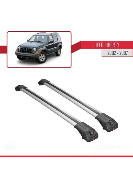 Jeep Liberty 2002-2007 Arası ile Uyumlu Ace-1 Ara Atkı Tavan Barı Gri modelleri