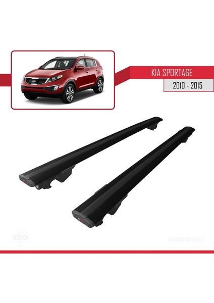 Kia Sportage (Sl) 2010-2015 Arası ile Uyumlu Hook Model Anahtar Kilitli Ara Atkı Tavan Barı Siyah fırsatları