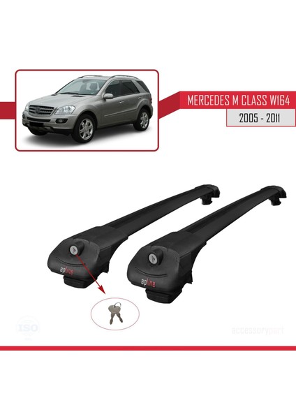 Mercedes Gle (W164) 2005-2011 Arası ile Uyumlu Ace-1 Ara Atkı Tavan Barı Siyah fırsatları