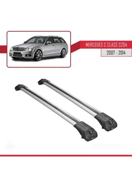 Mercedes C Class (S204) 2007-2014 Arası ile Uyumlu Ace-1 Ara Atkı Tavan Barı Gri modelleri