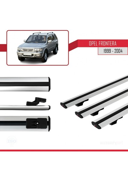 Opel Frontera 1999-2004 Arası ile Uyumlu Basic Model Ara Atkı Tavan Barı Gri 3 Adet