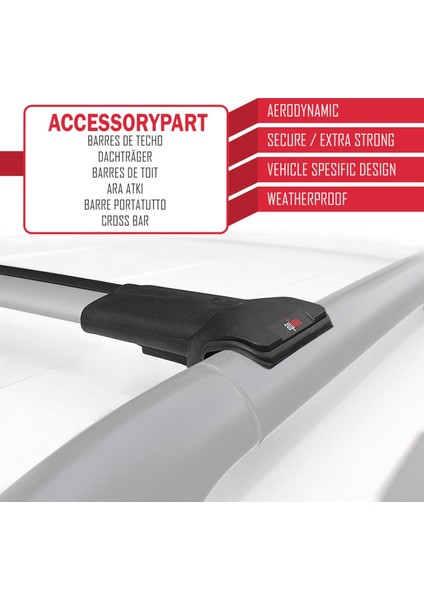 Peugeot Partner Tepee 2008-2018 Arası ile Uyumlu Fly Model Ara Atkı Tavan Barı Gri fiyatları