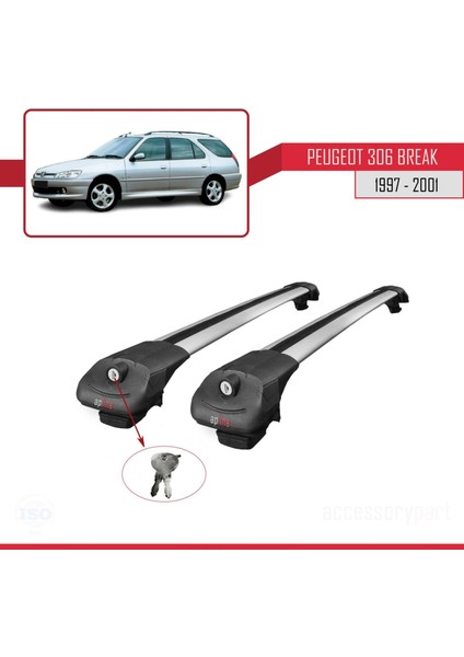 Peugeot 306 Estate 1997-2001 Arası ile Uyumlu Ace-1 Ara Atkı Tavan Barı Gri fırsatları
