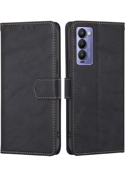 Tecno Camon 18 / 18P Telefon Kılıfı Pu Deri Flip Cüzdan Telefon Kapağı (Yurt Dışından)