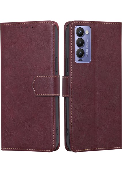 Tecno Camon 18 / 18P Telefon Kılıfı Pu Deri Flip Cüzdan Telefon Kapağı (Yurt Dışından)