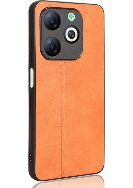 Infinix Smart 8 4g Sığır Derisi Dokusu Pu Deri Kaplamalı Pc + Tpu Telefon Kabuğu (Yurt Dışından)