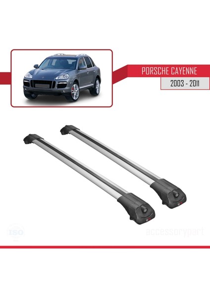 Porsche Cayenne 2003-2011 Arası ile Uyumlu Ace-1 Ara Atkı Tavan Barı Gri modelleri