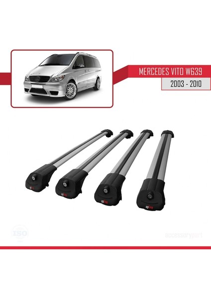 Mercedes Vito (W639) 2003-2010 Arası ile Uyumlu Ace-1 Ara Atkı Tavan Barı Gri 4 Adet Bar fırsatları