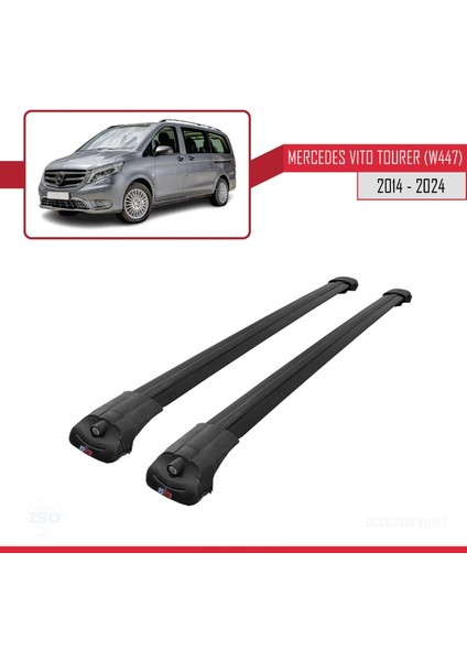 Mercedes Vito Tourer (W447) 2014 ve Sonrası ile Uyumlu Ace-1 Ara Atkı Tavan Barı Siyah modelleri