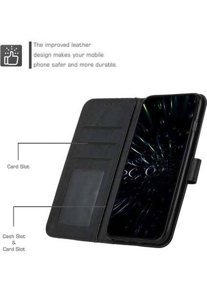 Tecno Pova 3 4g Pu Deri Folio Flip Standı Cüzdan Manyetik Toka Drop-Proof Kılıf Kayış ile (Yurt Dışından)