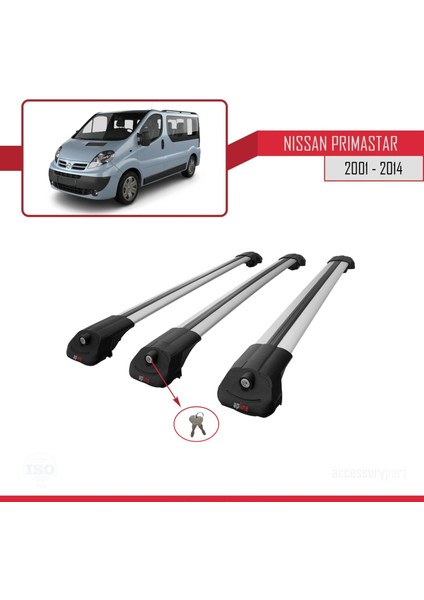 Nissan Primastar 2001-2014 Arası ile Uyumlu Ace-1 Ara Atkı Tavan Barı Gri 3 Adet Bar fırsatları