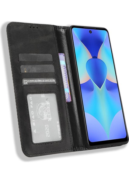 Tecno Spark 10 Pro K17 Retro Pu Deri Kapak Standı Cüzdan Flip Folio Telefon Kılıfı (Yurt Dışından)