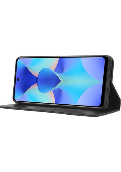 Tecno Spark 10 Pro K17 Retro Pu Deri Kapak Standı Cüzdan Flip Folio Telefon Kılıfı (Yurt Dışından)