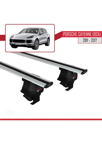 Porsche Cayenne (92A) 2011-2017 Arası ile Uyumlu Ace-4 Ara Atkı Tavan Barı Gri
