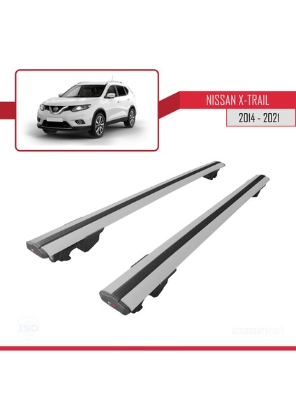 Nissan X-Trail (T32) 2014-2021 Arası ile Uyumlu Hook Model Anahtar Kilitli Ara Atkı Tavan Barı Gri fırsatları