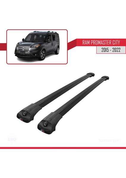 Ram Promaster City 2015-2022 Arası ile Uyumlu Ace-1 Ara Atkı Tavan Barı Siyah modelleri