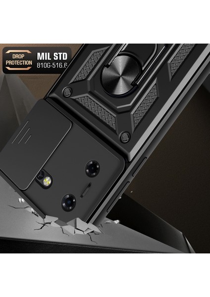 Tecno Pova 5 4g Slayt Lens Koruma Telefon Kılıfı Pc + Tpu Kickstand Anti-Damla Kapak (Yurt Dışından) fiyatları