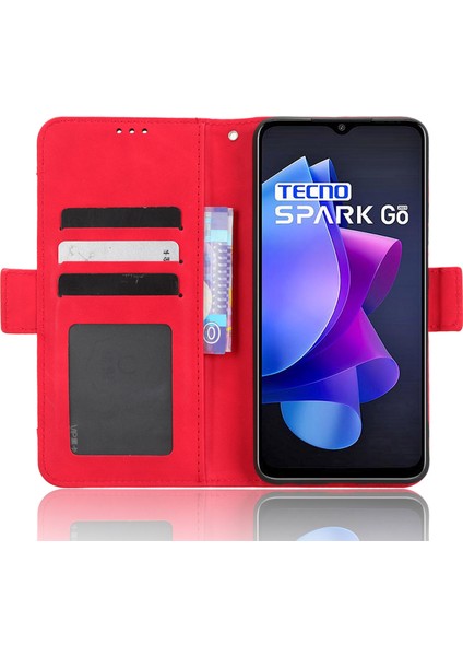 Tecno Spark Go 2023 4g Pu Deri Standlı Flip Telefon Kapağı (Yurt Dışından)