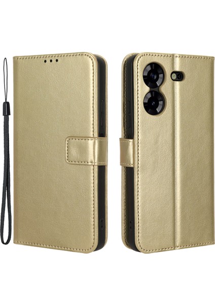 Tecno Pova 5 4g Crazy Horse Doku Deri Cüzdan Telefon Standı Kapağı (Yurt Dışından)