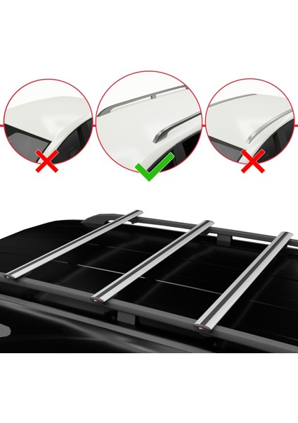 Peugeot Rifter 2019-2022 Arası ile Uyumlu Basic Model Ara Atkı Tavan Barı Gri 3 Adet fiyatları