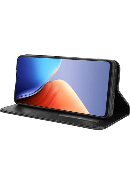 Tecno Camon 20 Pro 4g / 20 4g Pu Deri Retro Tasarım Standı Manyetik Cüzdan Kılıf (Yurt Dışından)