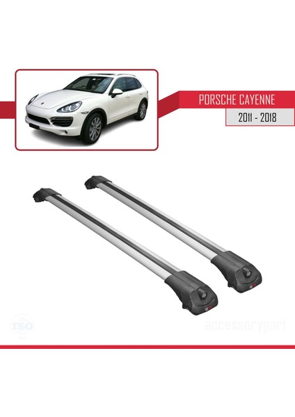 Porsche Cayenne 92A 2011-2018 Arası ile Uyumlu Ace-1 Ara Atkı Tavan Barı Gri