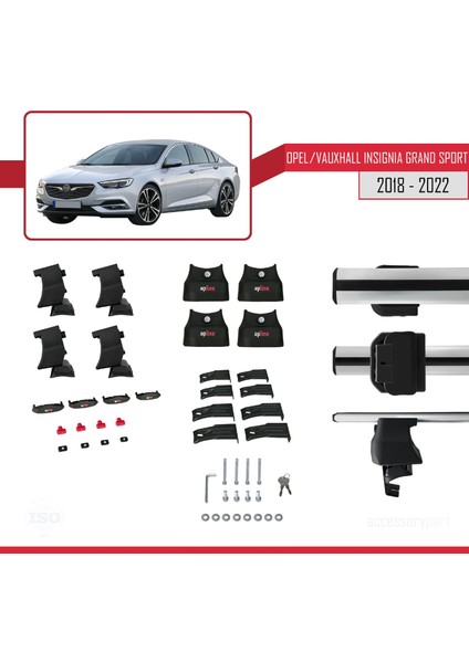 Opel / Vauxhall Insignia Grand Sport 2018-2022 Arası ile Uyumlu Ace-4 Ara Atkı Tavan Barı Gri fırsatları