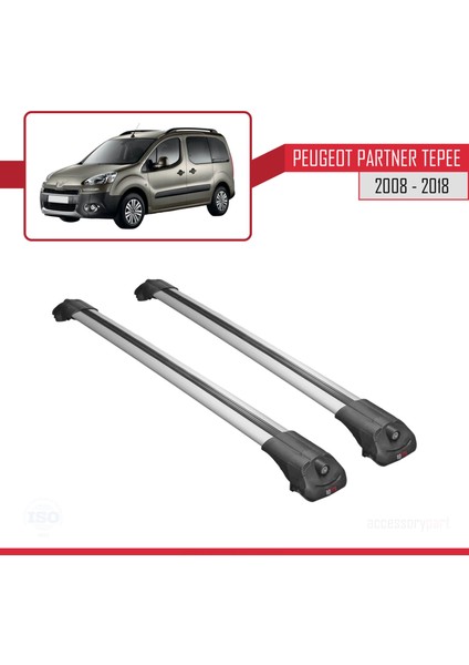 Peugeot Partner Tepee 2008-2018 Arası ile Uyumlu Ace-1 Ara Atkı Tavan Barı Gri fırsatları