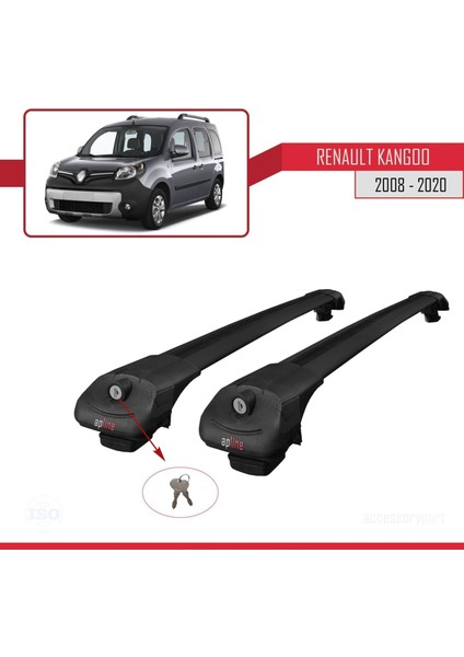Renault Kangoo 2008-2020 Arası ile Uyumlu Ace-1 Ara Atkı Tavan Barı Siyah