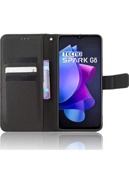 Tecno Spark Go 2023 4g Flip Cüzdan Kılıf Pu Deri Standı Manyetik Telefon Kapağı (Yurt Dışından)