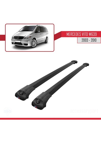 Mercedes Vito (W639) 2003-2010 Arası ile Uyumlu Ace-1 Ara Atkı Tavan Barı Siyah modelleri