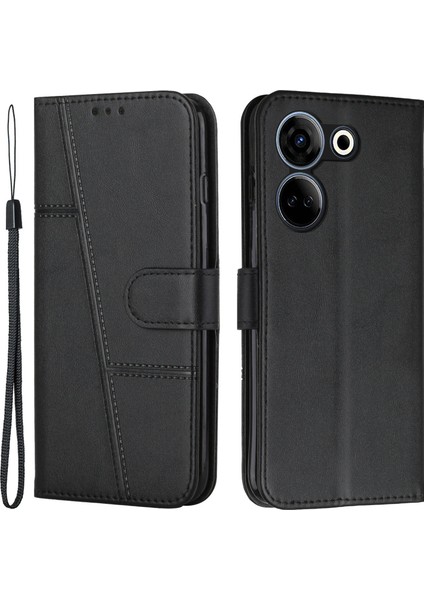 Tecno Camon 20 4g / 20 Pro 4g Pu Deri Cüzdan Kılıf Cep Telefonu Düşmeyi Önleyici Kapak (Yurt Dışından)