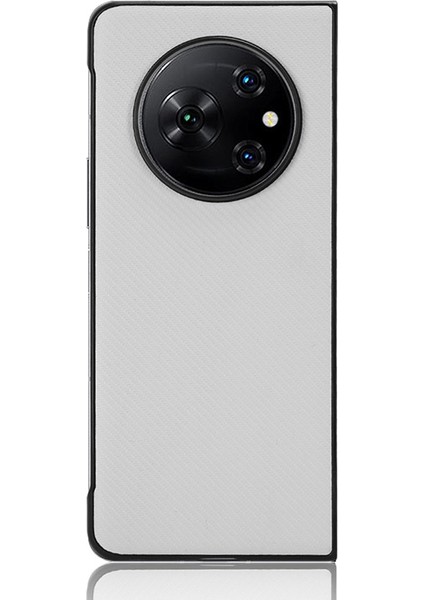 Tecno Phantom V Fold Karbon Fiber Doku Kılıf Pu Deri Kaplamalı Pc Darbeye Dayanıklı Telefon Kapağı (Yurt Dışından)