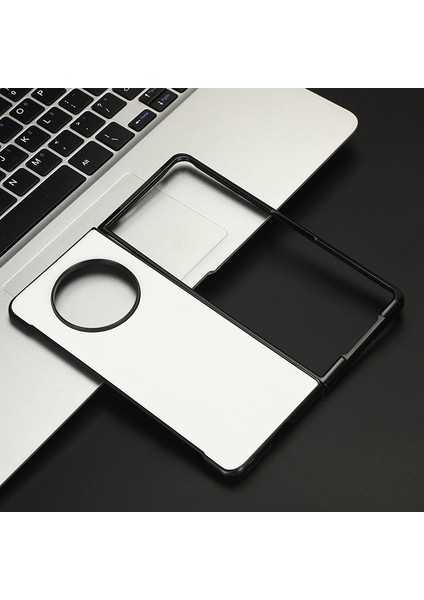 Tecno Phantom V Fold Karbon Fiber Doku Kılıf Pu Deri Kaplamalı Pc Darbeye Dayanıklı Telefon Kapağı (Yurt Dışından)