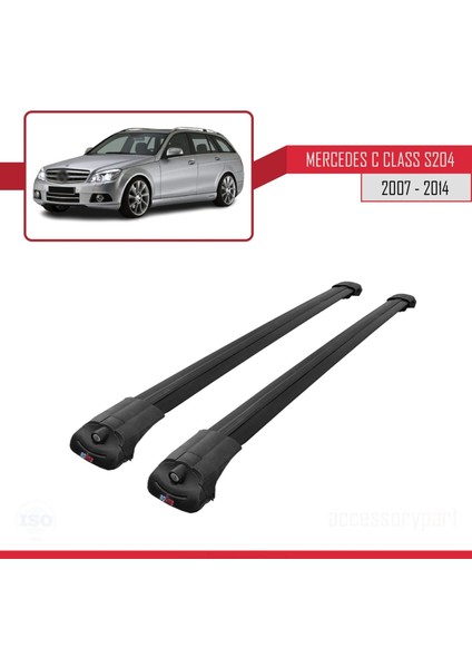 Mercedes C Class (S204) 2007-2014 Arası ile Uyumlu Ace-1 Ara Atkı Tavan Barı Siyah modelleri