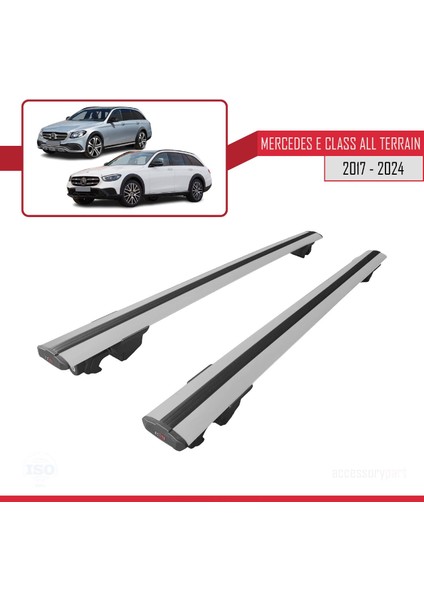 Mercedes E-Class All Terrain W213 2017 ve Sonrası ile Uyumlu Hook Model Anahtar Kilitli Ara Atkı Tavan Barı Gri fırsatları