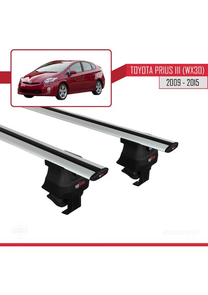 Toyota Prius Iıı (XW30) 2009-2015 Arası ile Uyumlu Ace-4 Ara Atkı Tavan Barı Gri