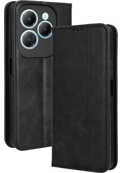 Infinix Hot 40 / Hot 40 Pro Deri Kılıf Manyetik Kapanan Telefon Kapağı (Yurt Dışından)