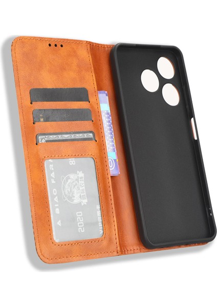 Tecno Spark 10 4g Pu Deri Cüzdan Standı Folyo Koruyucu Kapak (Yurt Dışından)
