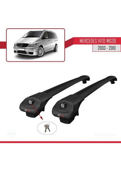 Mercedes Vito (W639) 2003-2010 Arası ile Uyumlu Ace-1 Ara Atkı Tavan Barı Siyah fırsatları