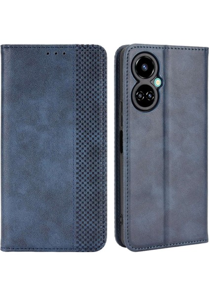 Tecno Camon 19 4g Folio Flip Retro Pu Deri Cüzdan Kılıf (Yurt Dışından)