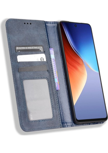 Tecno Camon 19 4g Folio Flip Retro Pu Deri Cüzdan Kılıf (Yurt Dışından)