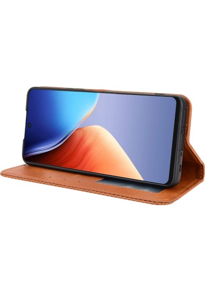 Tecno Camon 19 4g Folio Flip Retro Pu Deri Cüzdan Kılıf (Yurt Dışından)