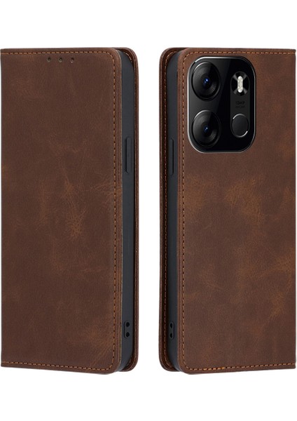 Tecno Spark Go 2023 4g Standlı Deri Telefon Kılıfı Buzağı Dokusu Cüzdan Kapağı (Yurt Dışından)